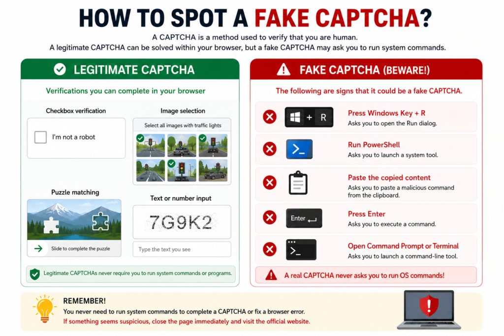 How to spot a fake captcha?