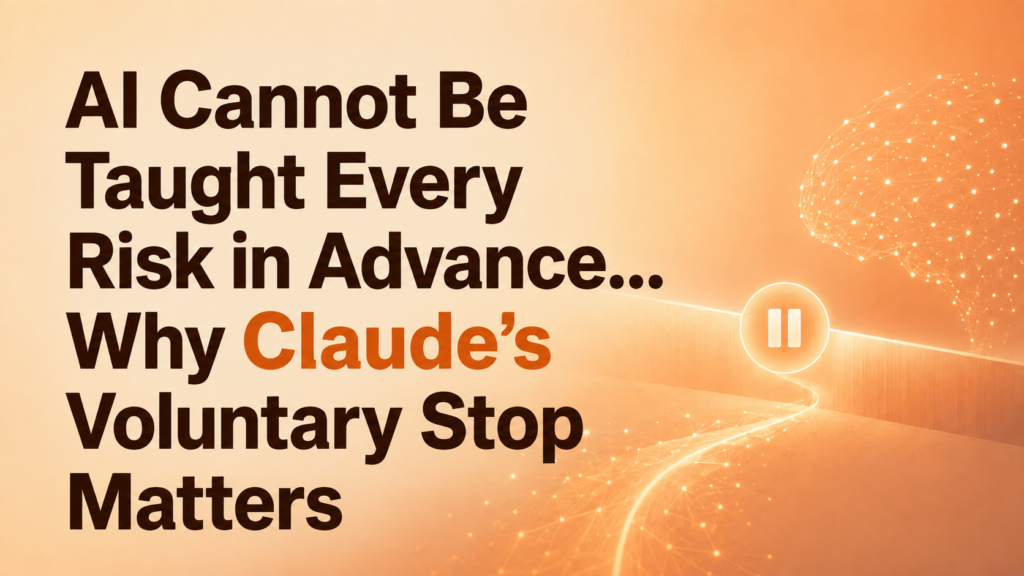 AI Cannot Be Taught Every Risk in Advance…Why Claude’s Voluntary Stop Matters